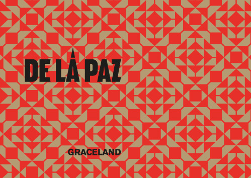 Graceland coffee packaging with a red geometric pattern