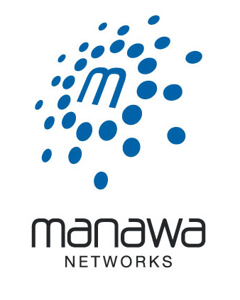 Manawa Networks blue dotted symbol and black wordmark